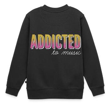 Accro à la musique / accro à la musique - Sweat Premium enfant bio - noir - Dos - AI Model Kid Female (0cm)