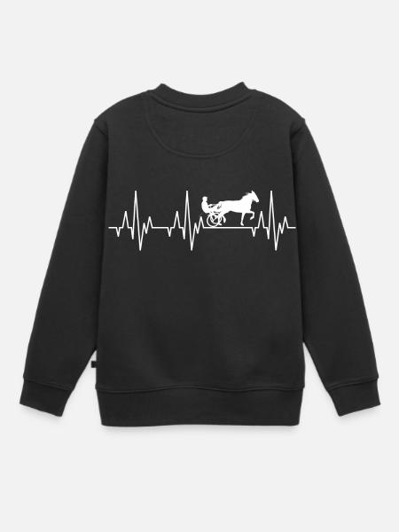 Heartbeat ECG harnais de course cheval de course - Sweat Premium enfant bio - noir