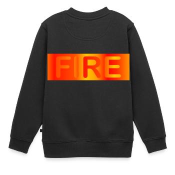 Fire / Feuer - Kinder Premium Organic Sweatshirt - Schwarz - Hinten - AI Model Kid Female (0cm)