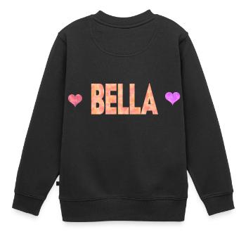 Bella - Kinder Premium Organic Sweatshirt - Schwarz - Hinten - AI Model Kid Female (0cm)