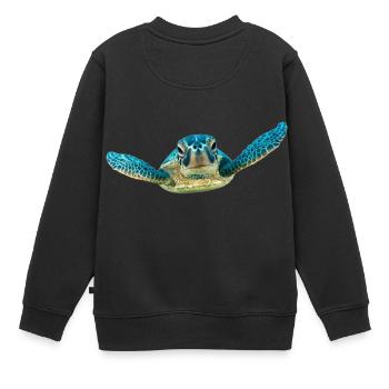 turtle schildkroete tiere animals10 - Kinder Premium Organic Sweatshirt - Schwarz - Hinten - AI Model Kid Female (0cm)