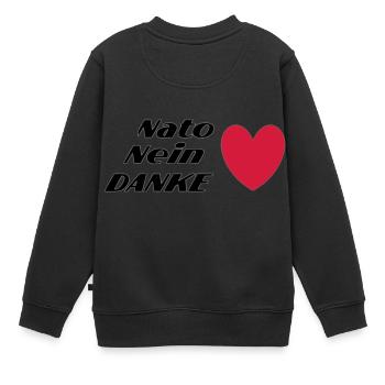 Nato Nein DANKE - Kinder Premium Organic Sweatshirt - Schwarz - Hinten - AI Model Kid Female (0cm)