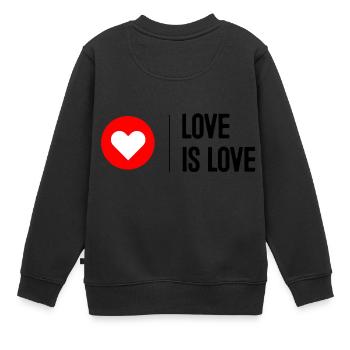 Love is Love - Kinder Premium Organic Sweatshirt - Schwarz - Hinten - AI Model Kid Female (0cm)