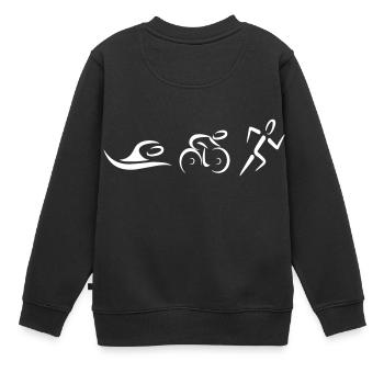 Triathlon - Kinder Premium Organic Sweatshirt - Schwarz - Hinten - AI Model Kid Female (0cm)