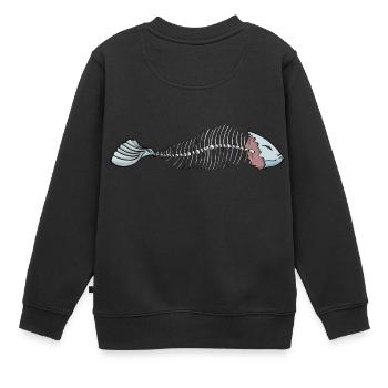 poisson - Sweat Premium enfant bio - noir - Dos - AI Model Kid Female (0cm)