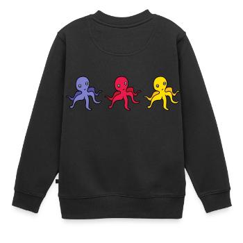 poulpe géant calmar, poulpe, calmar, poissons seiche - Sweat Premium enfant bio - noir - Dos - AI Model Kid Female (0cm)