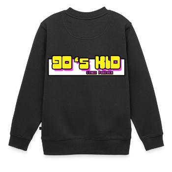 90's KID - Kinder Premium Organic Sweatshirt - Schwarz - Hinten - AI Model Kid Female (0cm)