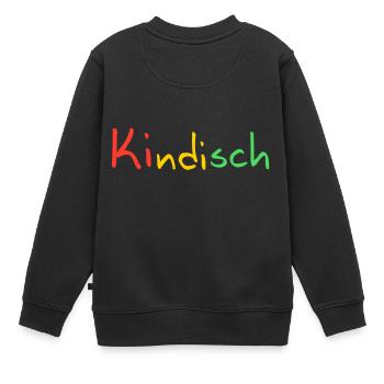 Kindisch, farbenfrohes Design - Kinder Premium Organic Sweatshirt - Schwarz - Hinten - AI Model Kid Female (0cm)