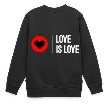 Love is Love - Kinder Premium Organic Sweatshirt - Schwarz - Hinten - AI Model Kid Female (0cm)