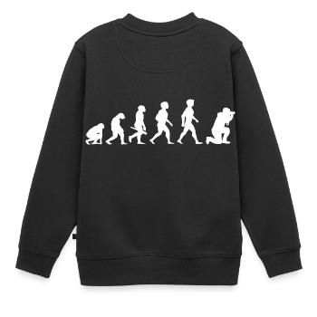 Evolution Photograf Fotograf Photoapparat Kamera - Kinder Premium Organic Sweatshirt - Schwarz - Hinten - AI Model Kid Female (0cm)