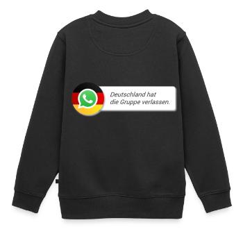 Deutschland hat die Gruppe verlassen. - Kinder Premium Organic Sweatshirt - Schwarz - Hinten - AI Model Kid Female (0cm)