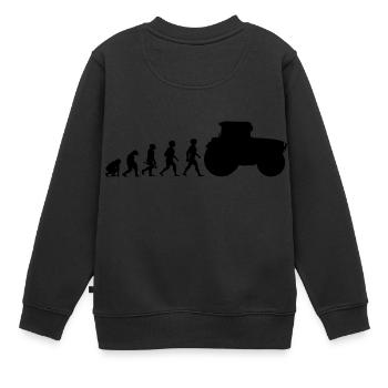 Evolution tracteur tracteur tracteurs - Sweat Premium enfant bio - noir - Dos - AI Model Kid Female (0cm)