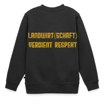 Landwirtschaft verdient Respekt - Kinder Premium Organic Sweatshirt - Schwarz - Hinten - AI Model Kid Female (0cm)
