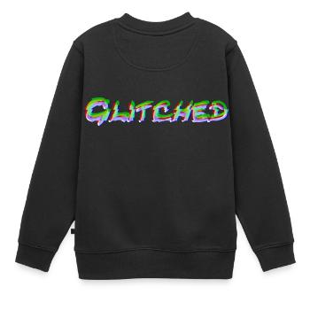Glitched - Kids Premium Organic Sweatshirt - black - Back - AI Model Kid Female (0cm)