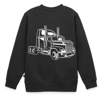 Camion / camion 02_weiß - Sweat Premium enfant bio - noir - Dos - AI Model Kid Female (0cm)