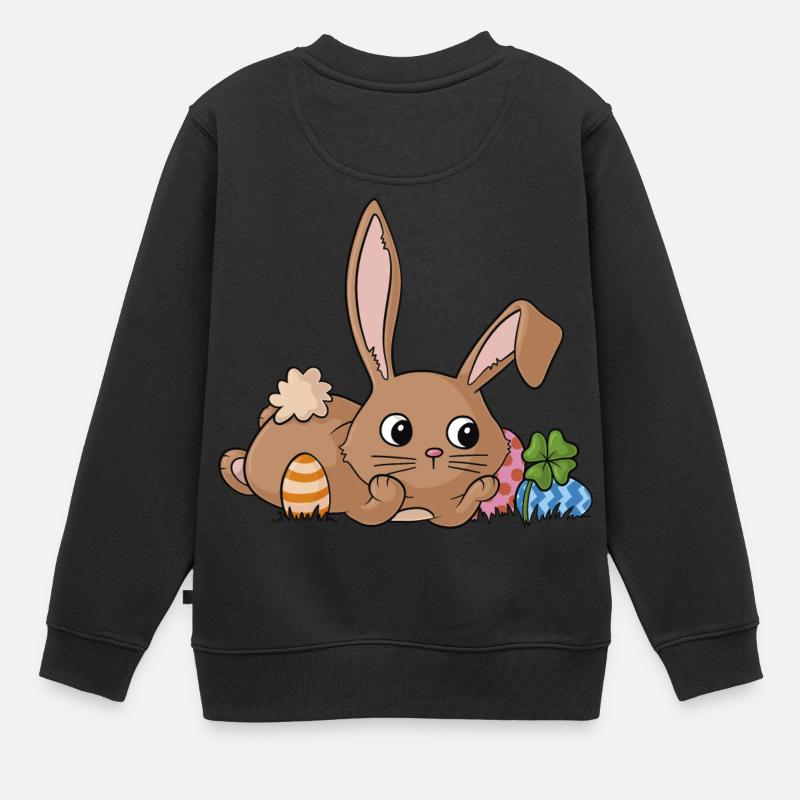 Rêver lapin de bande dessinée - Sweat Premium enfant bio - noir
