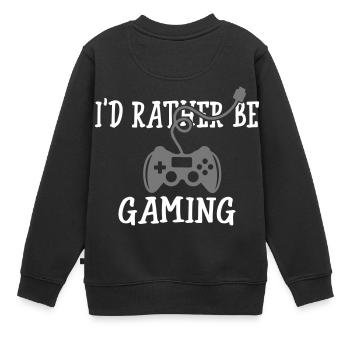 Je jouerais plutôt - Sweat Premium enfant bio - noir - Dos - AI Model Kid Female (0cm)