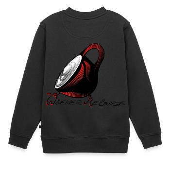 wiener melange - Kinder Premium Organic Sweatshirt - Schwarz - Hinten - AI Model Kid Female (0cm)