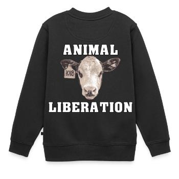 Animal Liberation Kalb - Sweat Premium enfant bio - noir - Dos - AI Model Kid Female (0cm)
