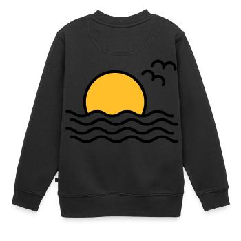 Coucher de soleil - Sweat Premium enfant bio - noir - Dos - AI Model Kid Female (0cm)