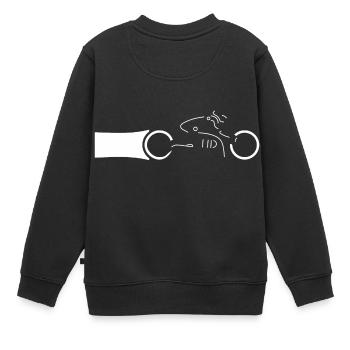 Motorcyclist - Kids Premium Organic Sweatshirt - black - Back - AI Model Kid Female (0cm)