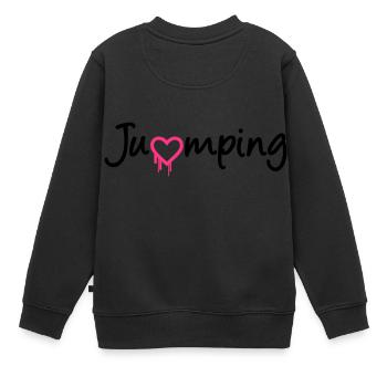 jumping trampoline girl jump jump gift - Kids Premium Organic Sweatshirt - black - Back - AI Model Kid Female (0cm)