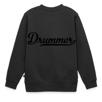 batteur - Sweat Premium enfant bio - noir - Dos - AI Model Kid Female (0cm)