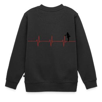 Nettoyage Heartbeat - Sweat Premium enfant bio - noir - Dos - AI Model Kid Female (0cm)