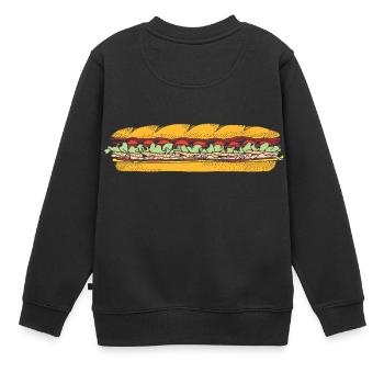 kaese cheese pizza sandwich maus mouse food97 - Kinder Premium Organic Sweatshirt - Schwarz - Hinten - AI Model Kid Female (0cm)