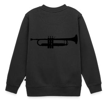 Trompete Orchester Musik ist Leben - Kinder Premium Organic Sweatshirt - Schwarz - Hinten - AI Model Kid Female (0cm)