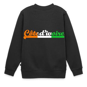 cote d'ivoire - Sweat Premium enfant bio - noir - Dos - AI Model Kid Female (0cm)