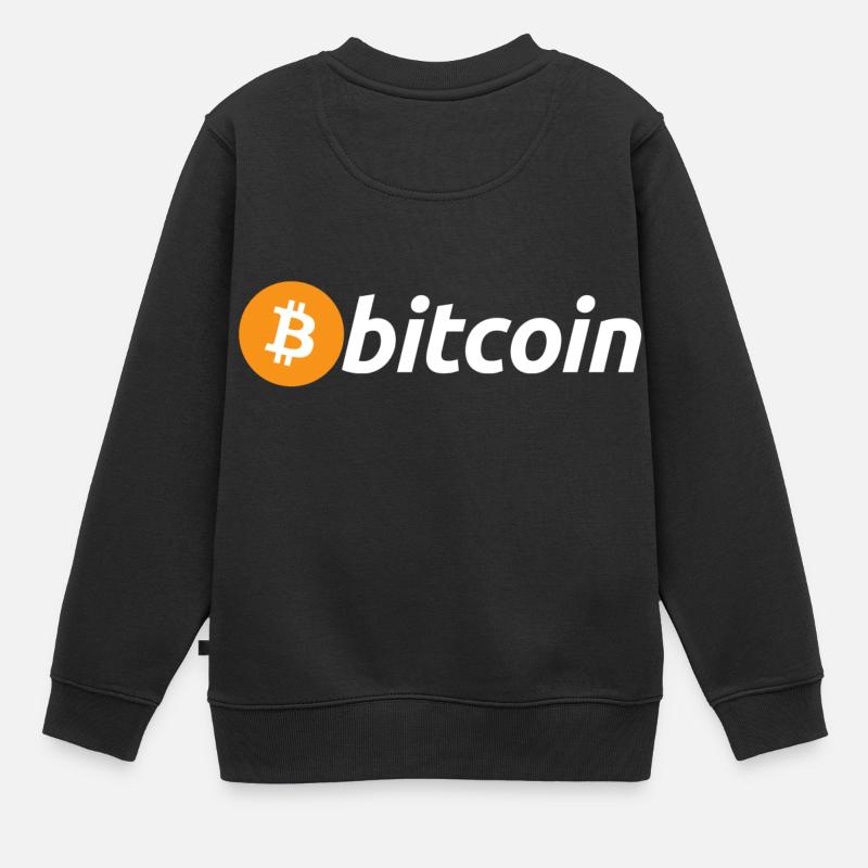 Bitcoin Logo weiß mit großem B (Official) - Kinder Premium Organic Sweatshirt - Schwarz