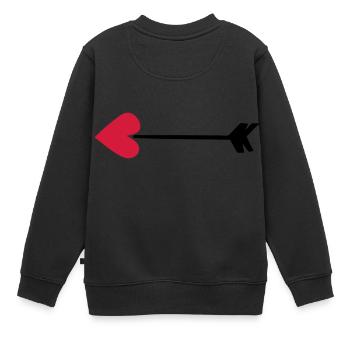 fleche coeur amour cupidon 8022 - Sweat Premium enfant bio - noir - Dos - AI Model Kid Female (0cm)