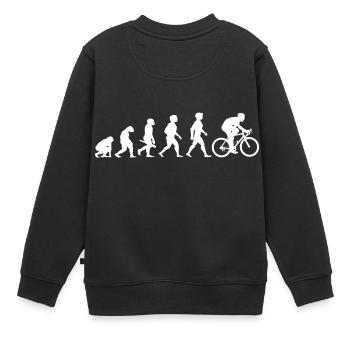 Evolution Fahrrad Radsport Zweirad Sport - Kinder Premium Organic Sweatshirt - Schwarz - Hinten - AI Model Kid Female (0cm)