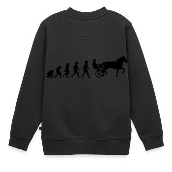 Evolution Trabrennsport Pferderennsport Pferde - Kinder Premium Organic Sweatshirt - Schwarz - Hinten - AI Model Kid Female (0cm)
