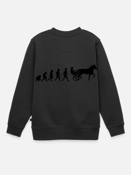 Evolution trot racing chevaux de course de chevaux - Sweat Premium enfant bio - noir