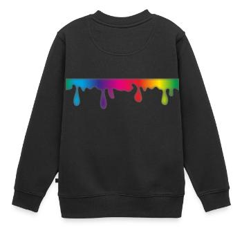 maler painter pinsel paint farbe artist color colo - Kinder Premium Organic Sweatshirt - Schwarz - Hinten - AI Model Kid Female (0cm)