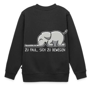 Elefant - zu faul, sich zu bewegen - Kinder Premium Organic Sweatshirt - Schwarz - Hinten - AI Model Kid Female (0cm)