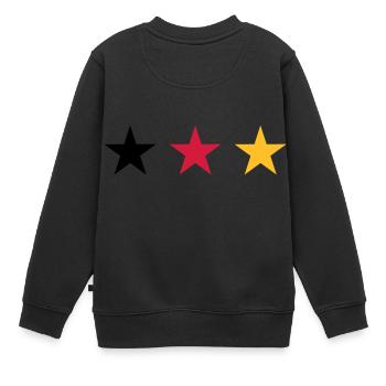 Drei Sterne Deutschlandfahne - Kinder Premium Organic Sweatshirt - Schwarz - Hinten - AI Model Kid Female (0cm)