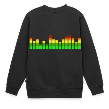 Égaliseur et visualiseur de musique - Sweat Premium enfant bio - noir - Dos - AI Model Kid Female (0cm)