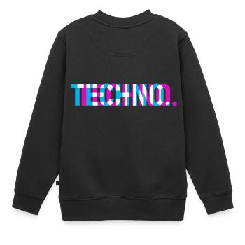 Techno - Kinder Premium Organic Sweatshirt - Schwarz - Hinten - AI Model Kid Female (0cm)