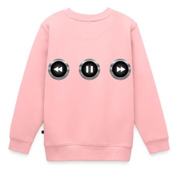 Audio-Steuertasten - Kinder Premium Organic Sweatshirt - Rosa - Hinten - AI Model Kid Female (0cm)