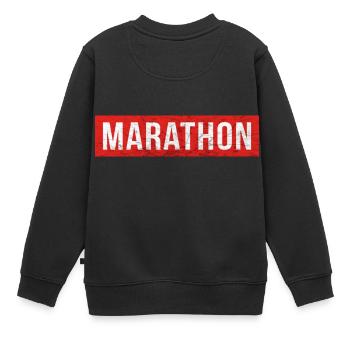 Marathon - Kinder Premium Organic Sweatshirt - Schwarz - Hinten - AI Model Kid Female (0cm)
