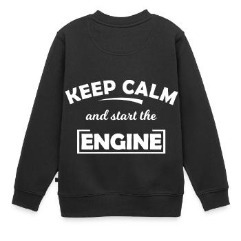 Startet die Motoren - Kinder Premium Organic Sweatshirt - Schwarz - Hinten - AI Model Kid Female (0cm)