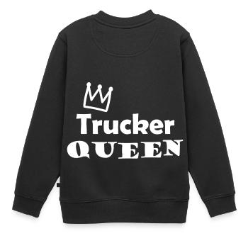 Die Königin der LKW s - Kinder Premium Organic Sweatshirt - Schwarz - Hinten - AI Model Kid Female (0cm)