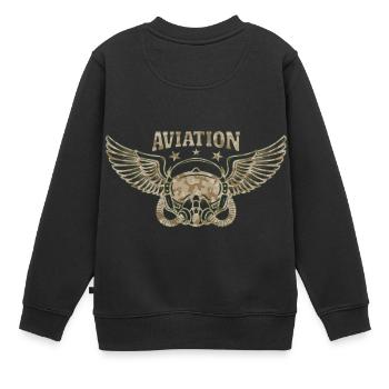 Army aviation - Kids Premium Organic Sweatshirt - black - Back - AI Model Kid Female (0cm)