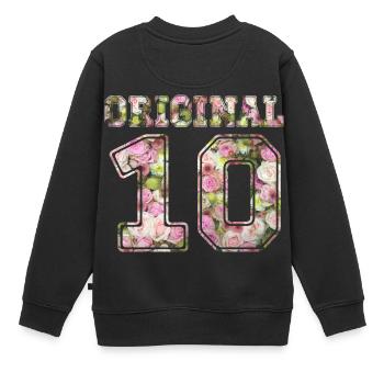 10 d'origine - Sweat Premium enfant bio - noir - Dos - AI Model Kid Female (0cm)