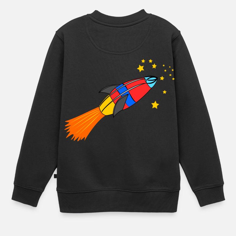 rakete - Kinder Premium Organic Sweatshirt - Schwarz