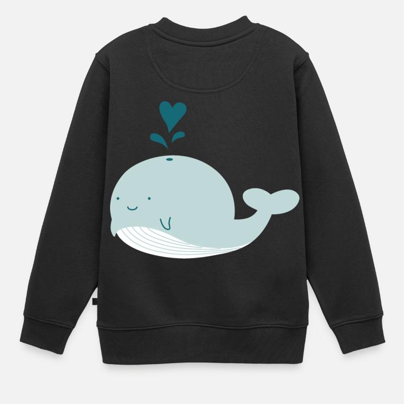 baleine - Sweat Premium enfant bio - noir
