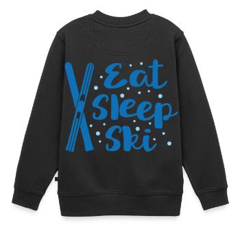 Mangez le sommeil - Pistes de ski refuge remontées mécaniques - Sweat Premium enfant bio - noir - Dos - AI Model Kid Female (0cm)